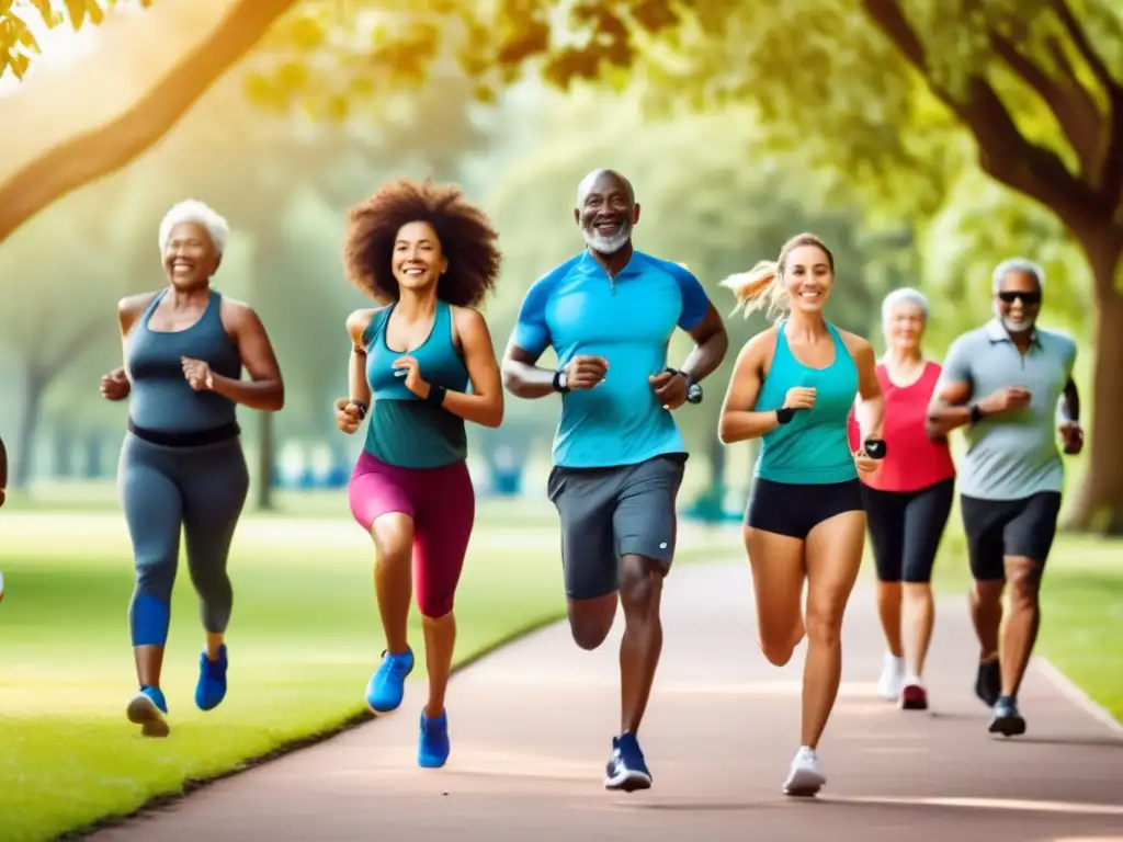 Un día activo en el parque: correr, yoga, pesas y ciclismo. <b>Tecnología y salud se unen.</b> Apps para monitorear la longevidad.