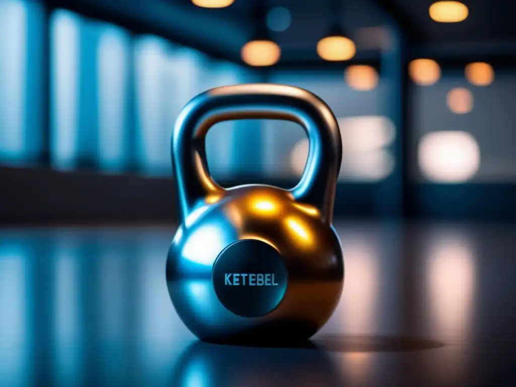 Imagen impactante: Entrenamiento con kettlebells para longevidad, con músculos tensos y ambiente de gimnasio moderno.