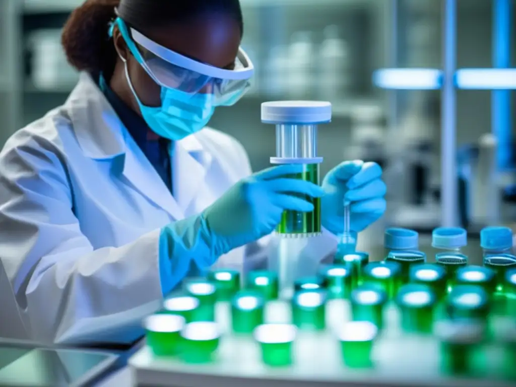 Un técnico de laboratorio pipetea cuidadosamente cultivos de células madre en placas de Petri en un laboratorio moderno. <b>Medicina regenerativa para enfermedades degenerativas.